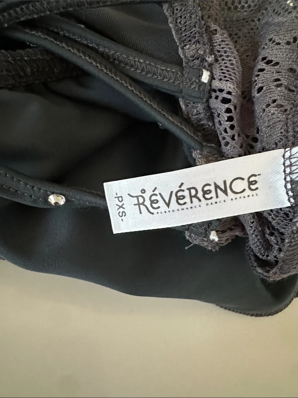 Reverence Elegant Black Lace Bodice Asymmetric dance, jazz , Halloween costume.